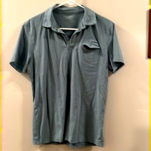 Women’s Short Sleeve Polo Shirt, Green Gray, Size Medium, Structure, Slim Fit